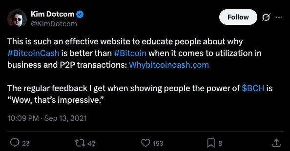 Kim Dotcom tweet, September 14, 2021