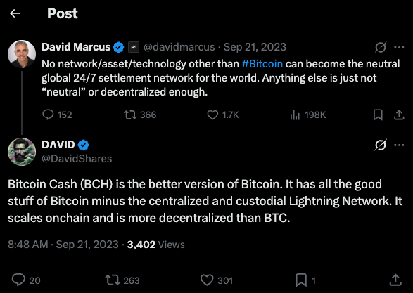 DavidShares tweet, September 21, 2023